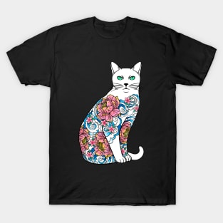 Cat In Lotus Tattoo T-Shirt